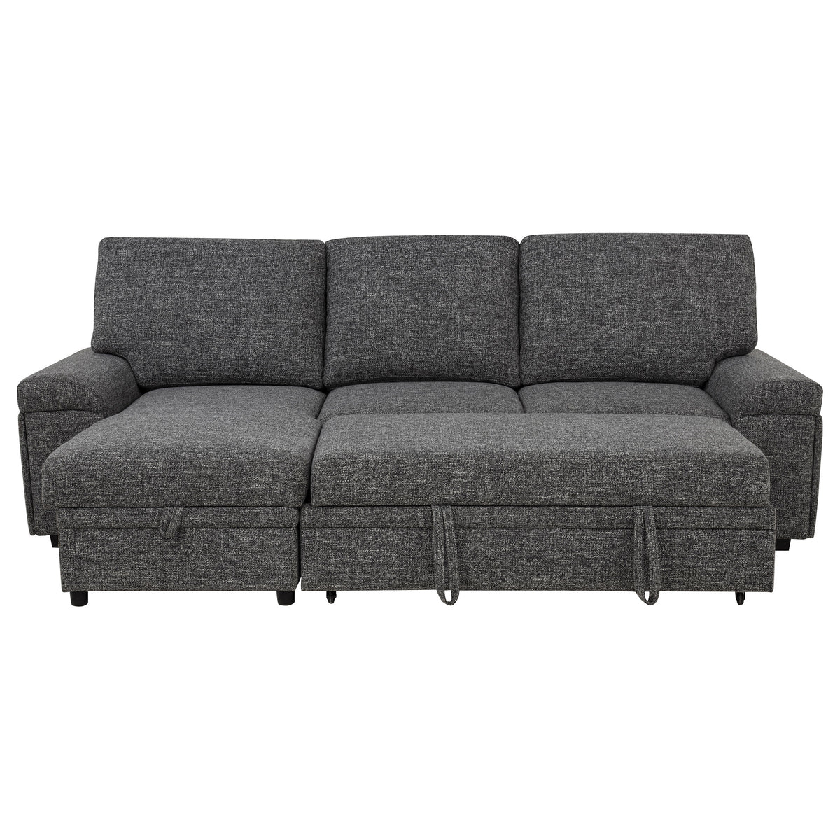 Demko Sleeper Sectional Sofa with Speaker and Storage Chaise - Granite