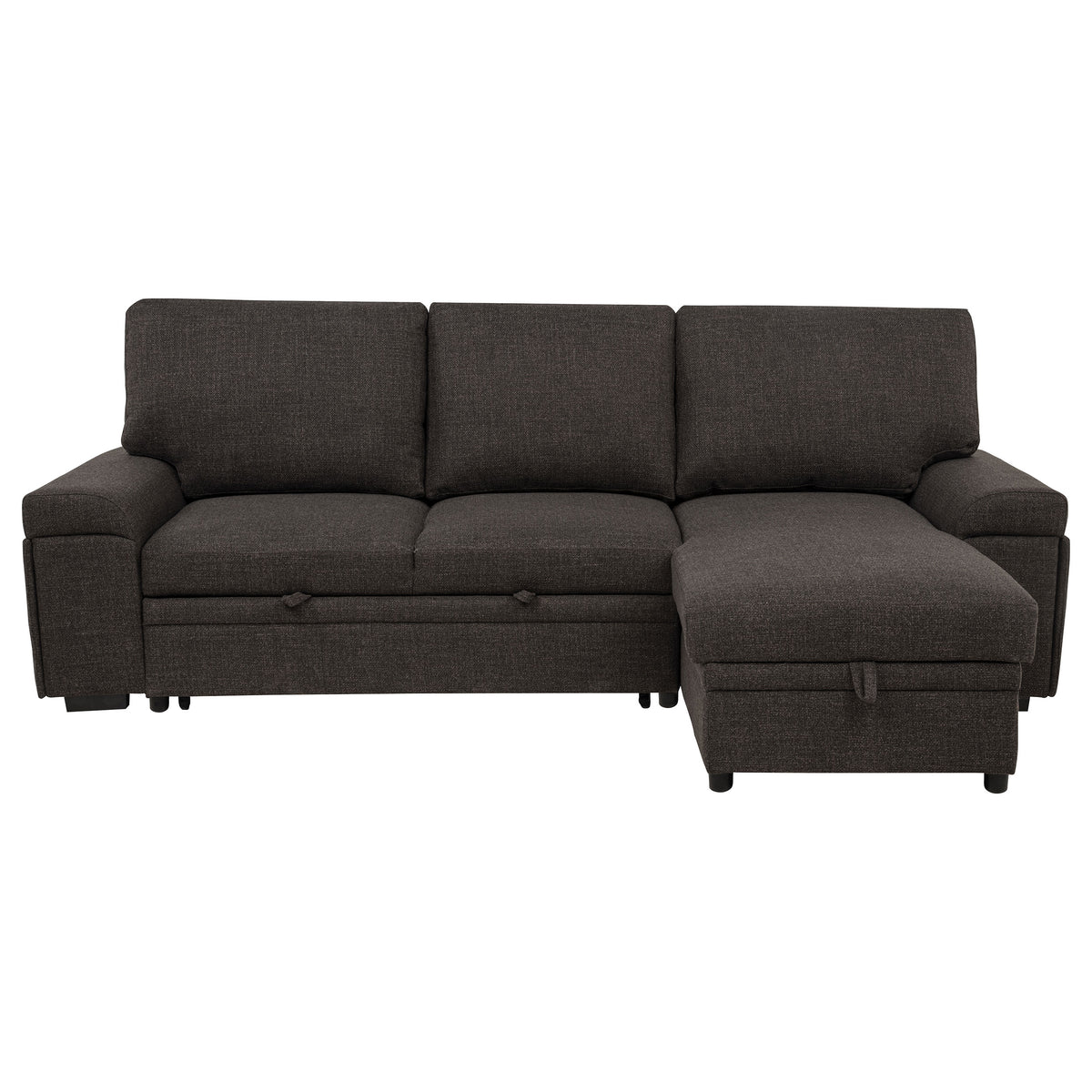 Demko Sleeper Sectional Sofa with Speaker and Storage Chaise - Brown