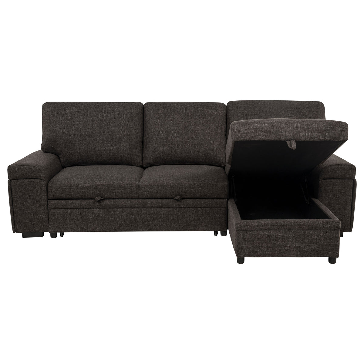Demko Sleeper Sectional Sofa with Speaker and Storage Chaise - Brown