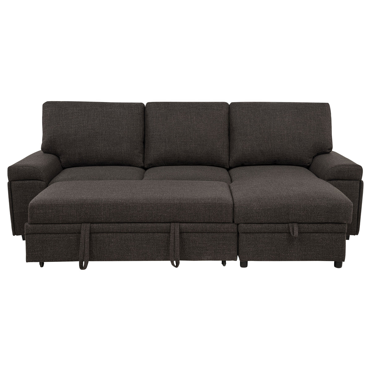 Demko Sleeper Sectional Sofa with Speaker and Storage Chaise - Brown