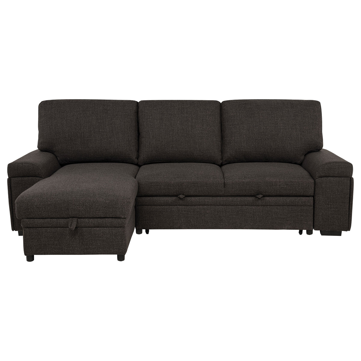 Demko Sleeper Sectional Sofa with Speaker and Storage Chaise - Brown