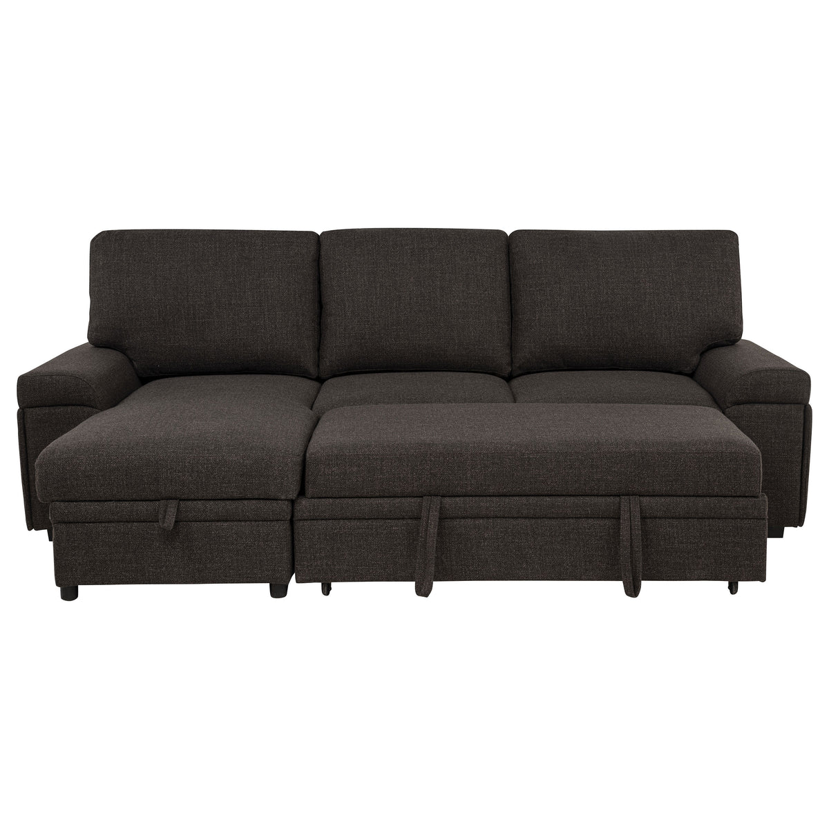 Demko Sleeper Sectional Sofa with Speaker and Storage Chaise - Brown