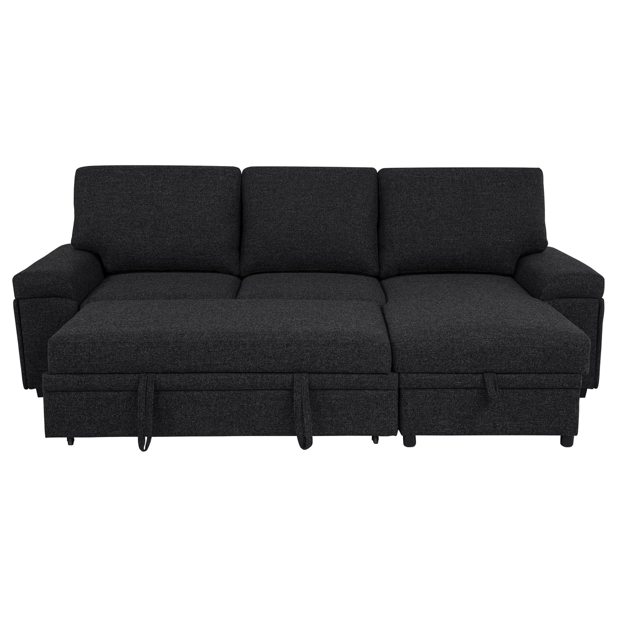 Demko Sleeper Sectional Sofa with Speaker and Storage Chaise - Black