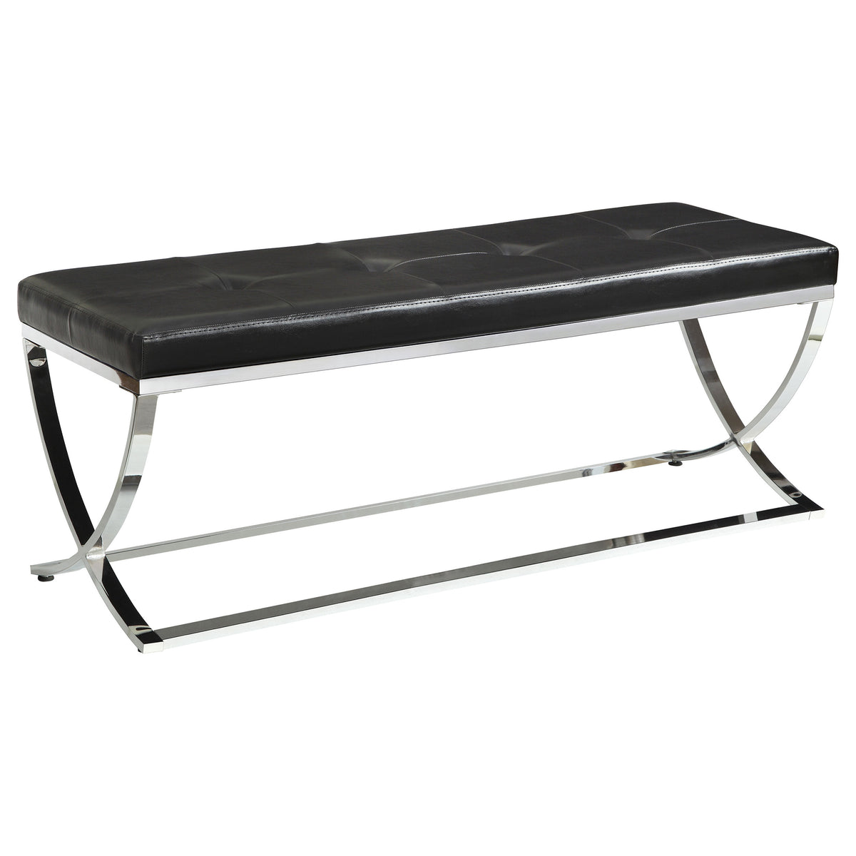 Walton Faux Leather Upholstered Tufted Accent Bench - Black