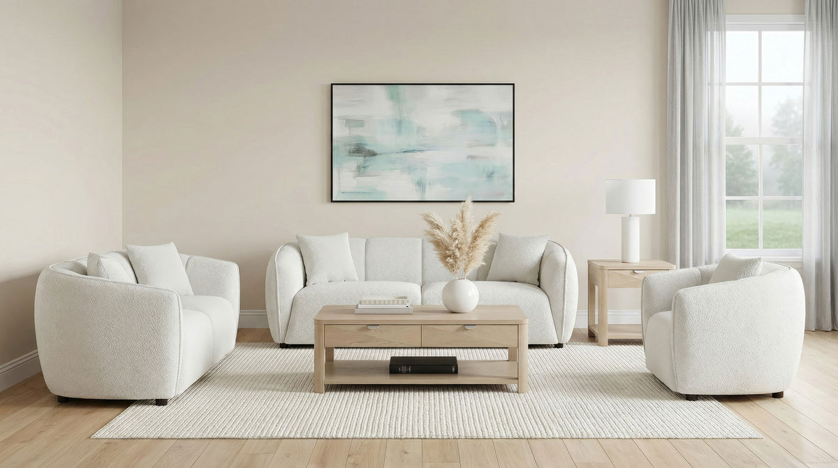 Aleisha 3-piece Fabric Upholstered Sofa Set - Sand