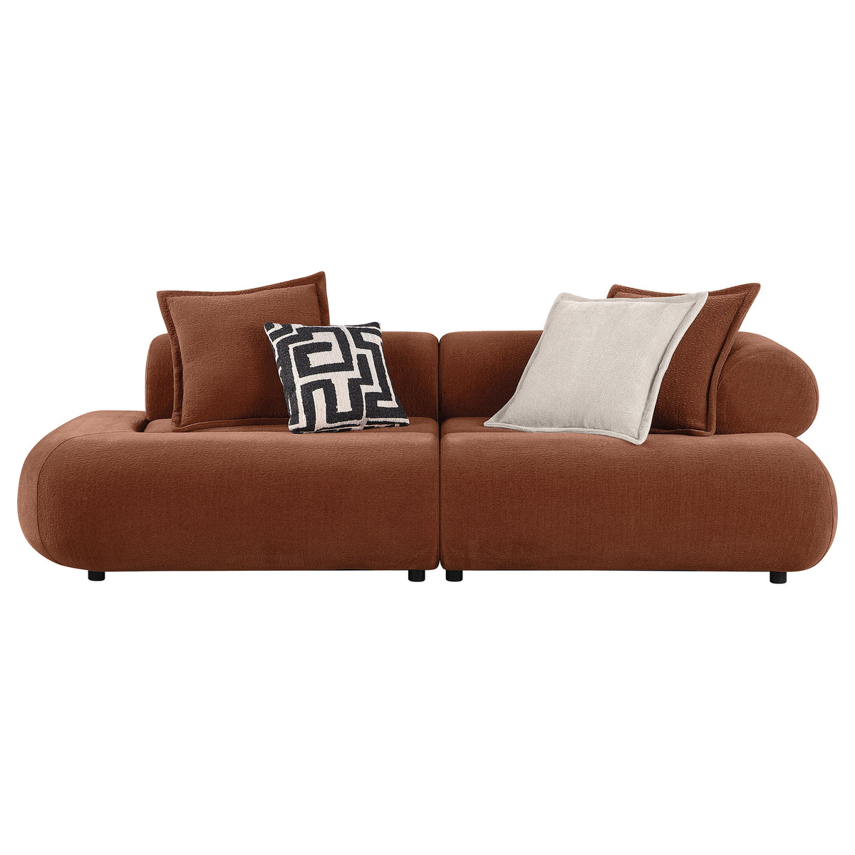 Byrne 105-inch Chenille Modular Bumper Sectional Sofa Rust