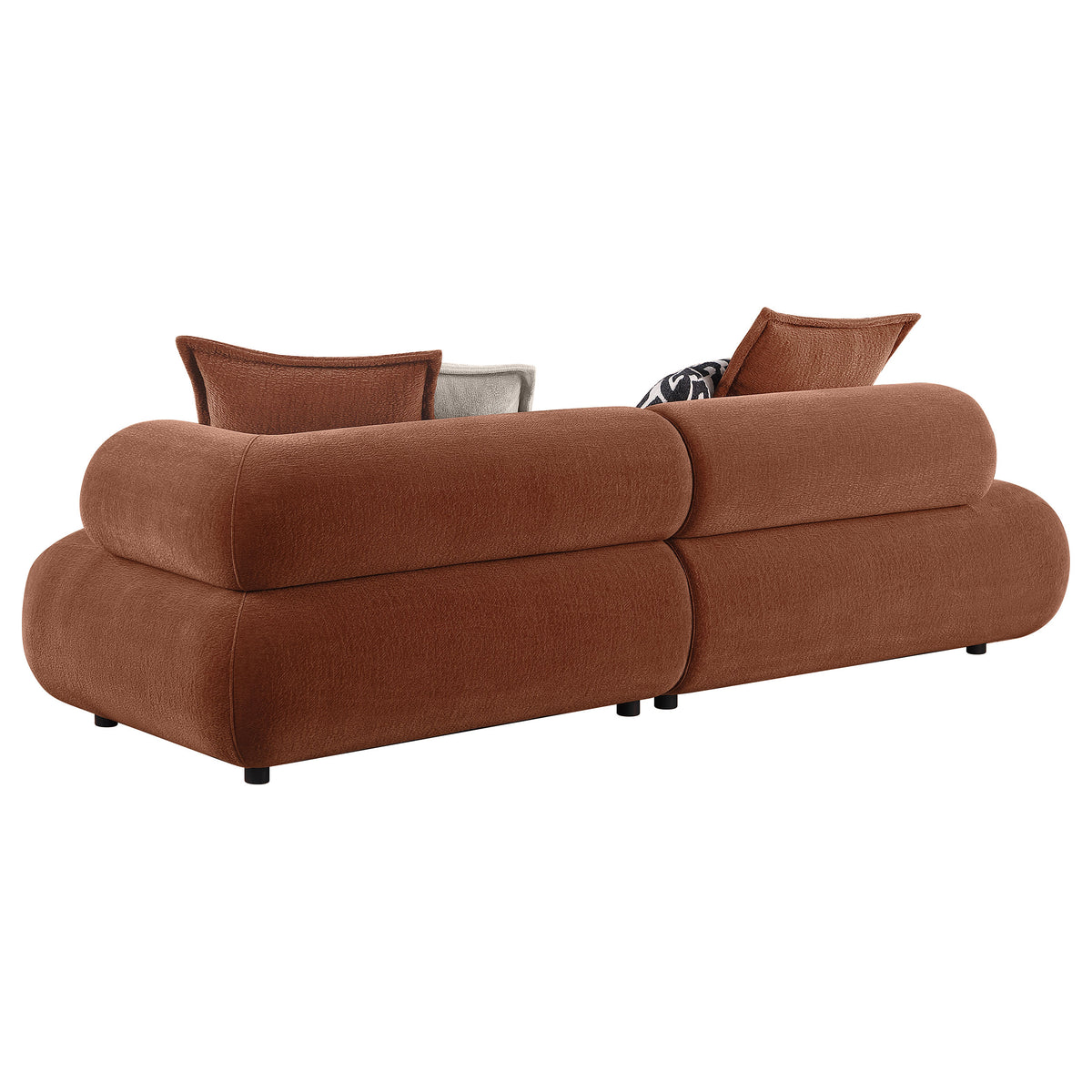 Byrne 105-inch Chenille Modular Bumper Sectional Sofa Rust