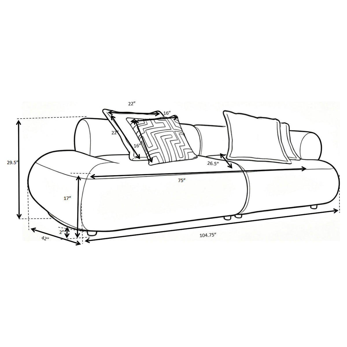Byrne 105-inch Chenille Modular Bumper Sectional Sofa Rust