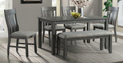 Hawthorne Grey Dining Table with 4 Chairs & Bench