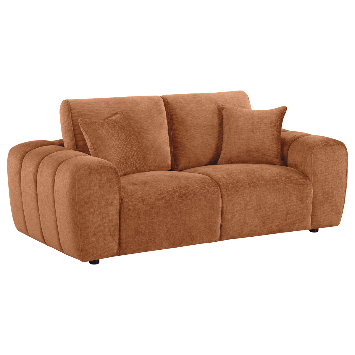 Burnett 3-piece Chenille Upholstered Sofa Set - Burnt Orange