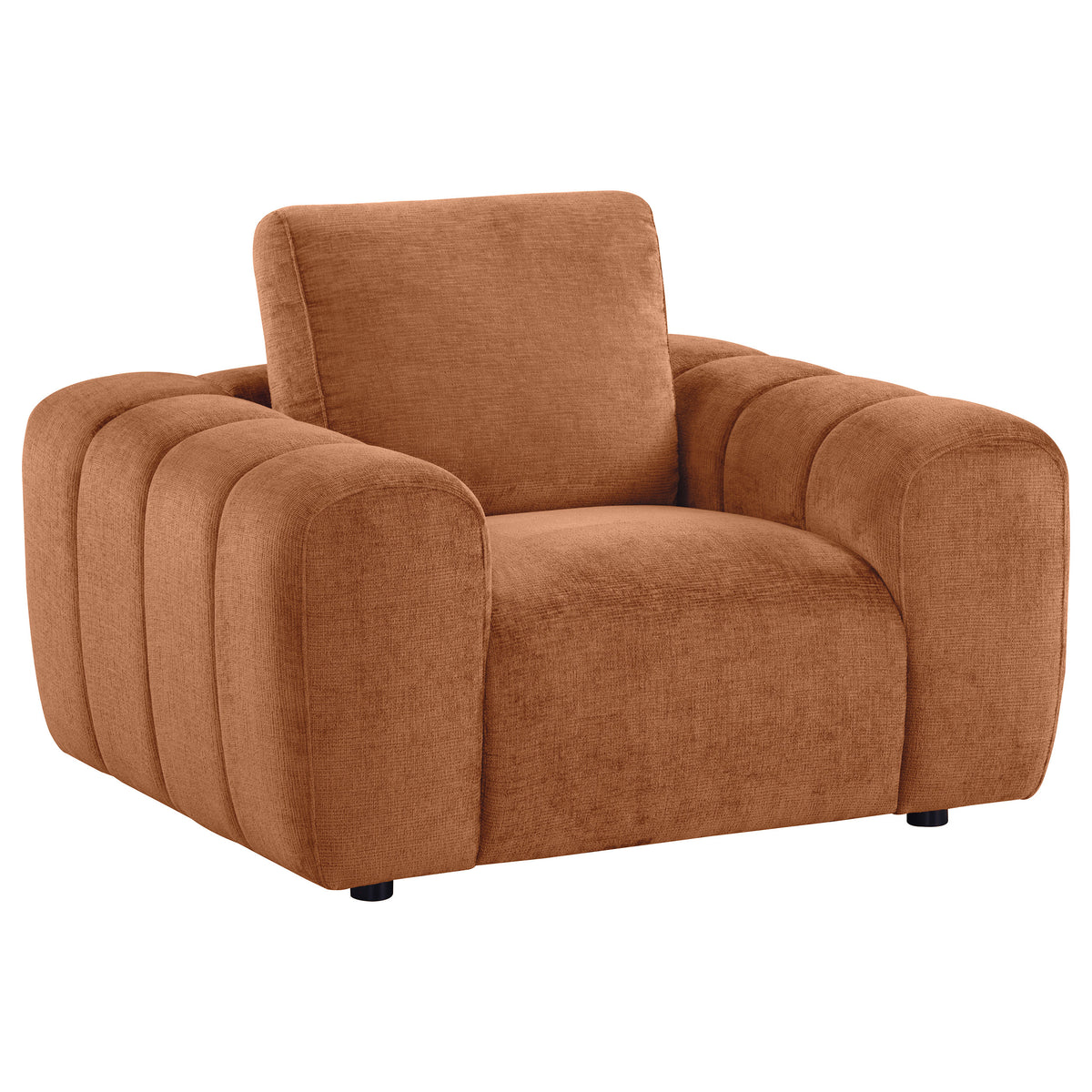 Burnett 3-piece Chenille Upholstered Sofa Set - Burnt Orange