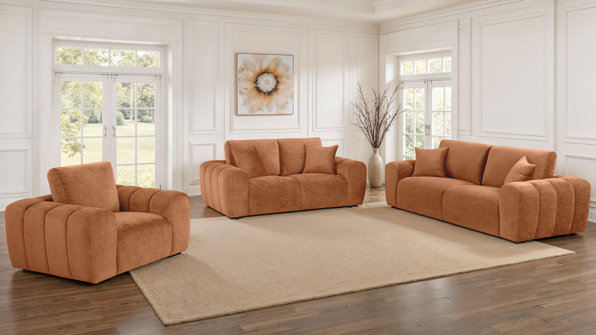 Burnett Chenille Upholstered Accent Chair - Burnt Orange