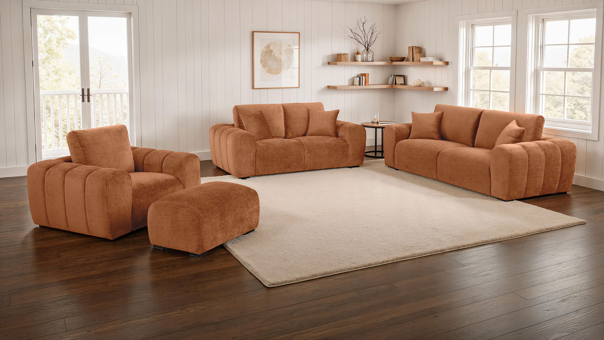 Burnett Chenille Upholstered Accent Chair - Burnt Orange
