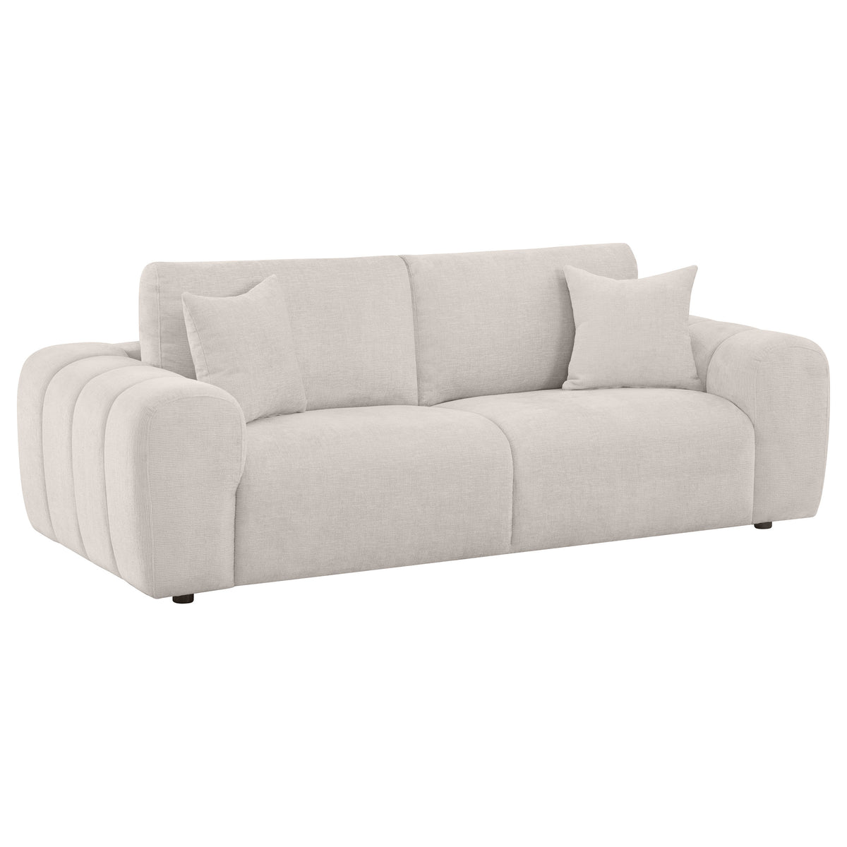 Burnett 3-piece Chenille Upholstered Sofa Set - Ivory