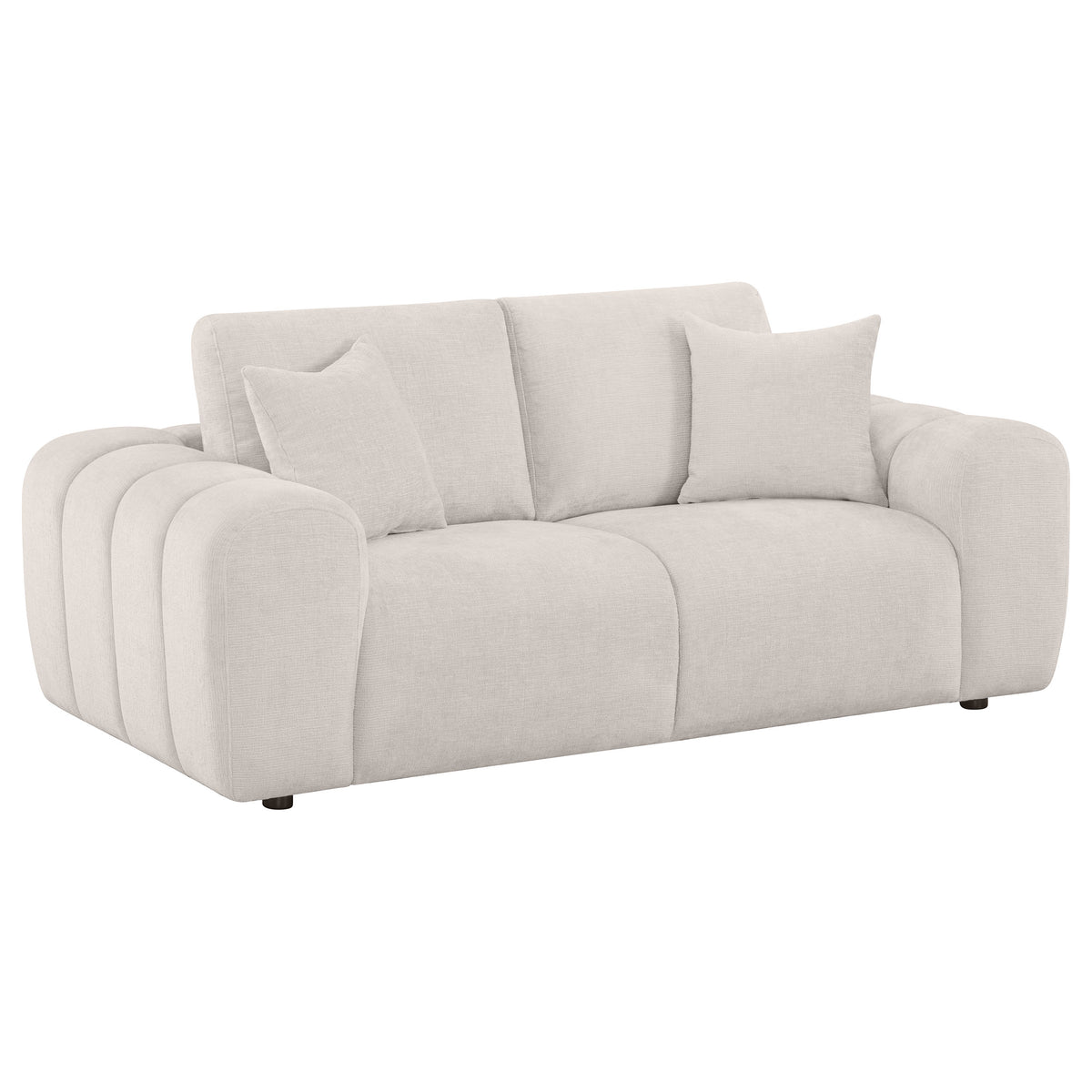 Burnett 3-piece Chenille Upholstered Sofa Set - Ivory