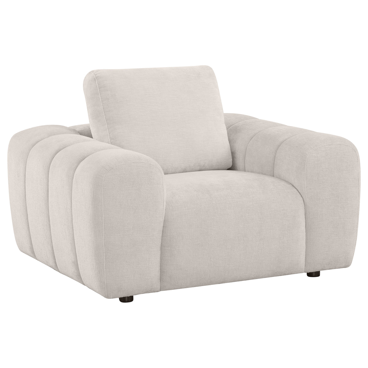 Burnett 3-piece Chenille Upholstered Sofa Set - Ivory