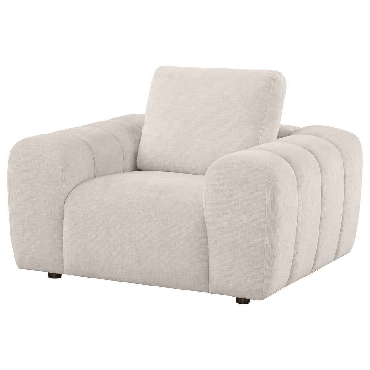 Burnett Chenille Upholstered Accent Chair - Ivory