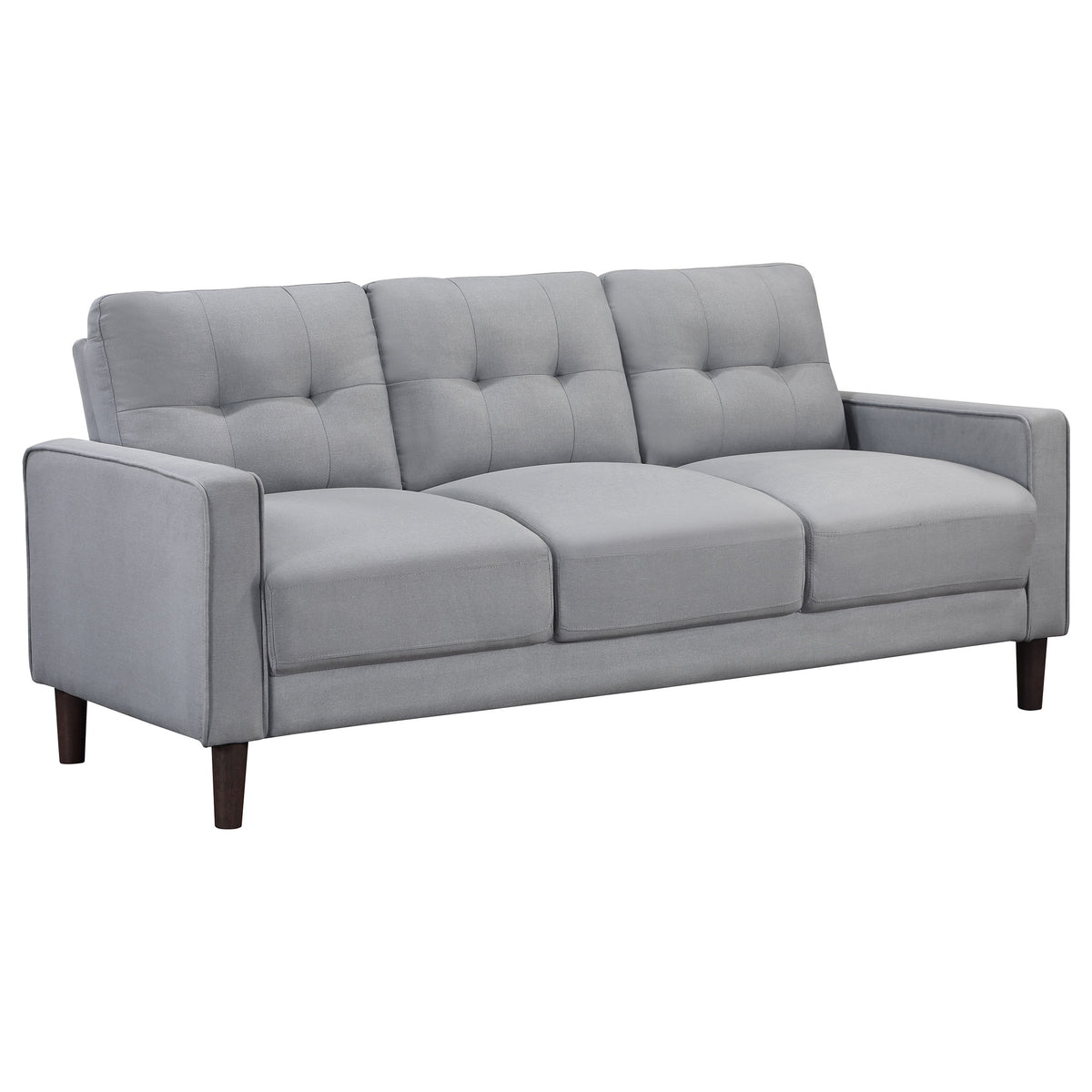 Bowen 2-piece Upholstered Track Arm Tufted Sofa Set - Grey