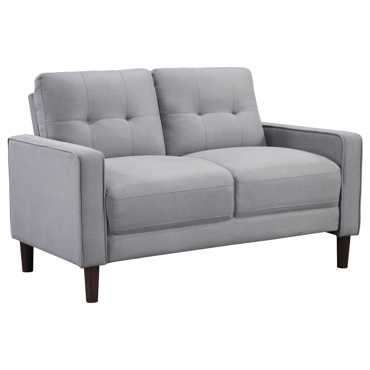 Bowen 2-piece Upholstered Track Arm Tufted Sofa Set - Grey