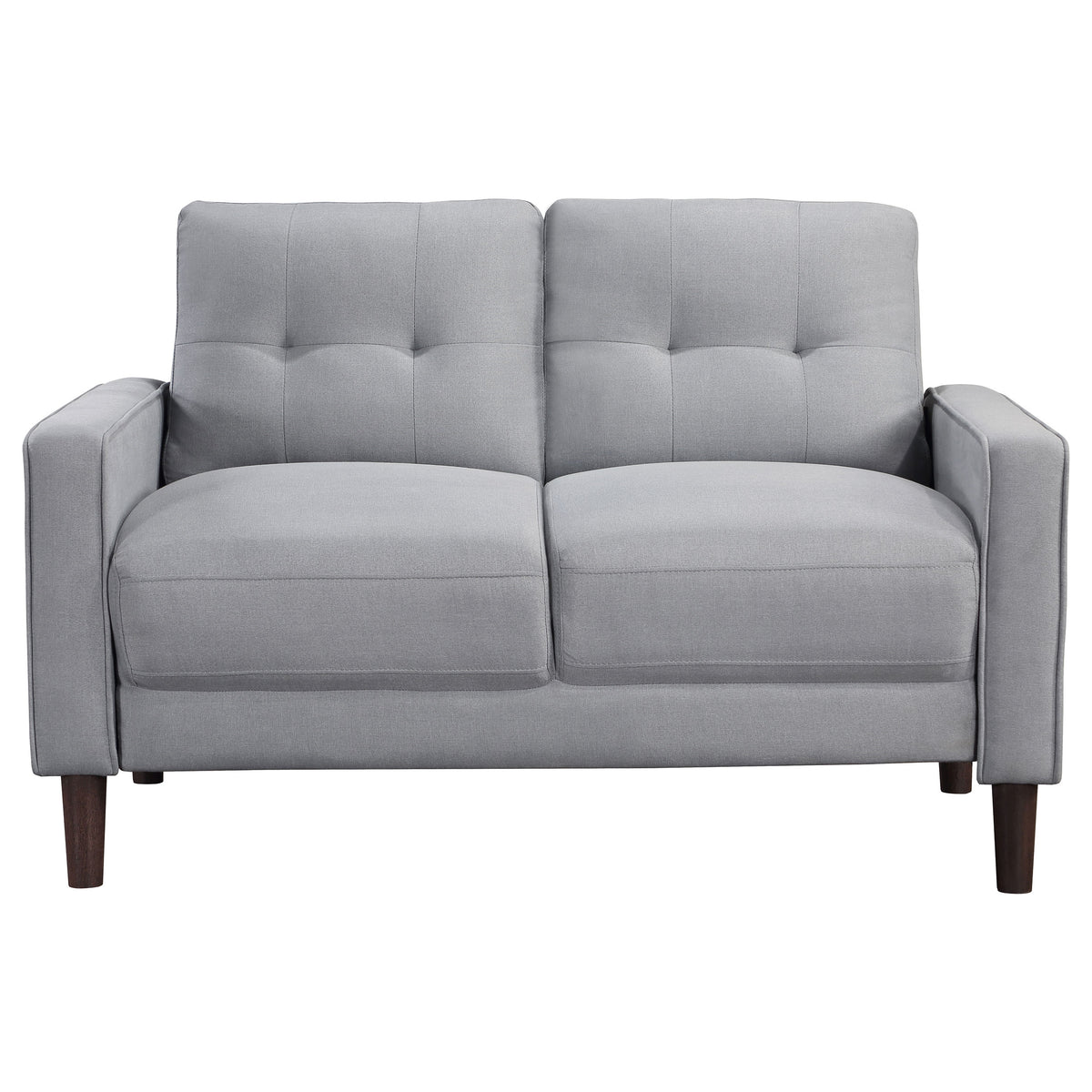 Bowen 2-piece Upholstered Track Arm Tufted Sofa Set - Grey