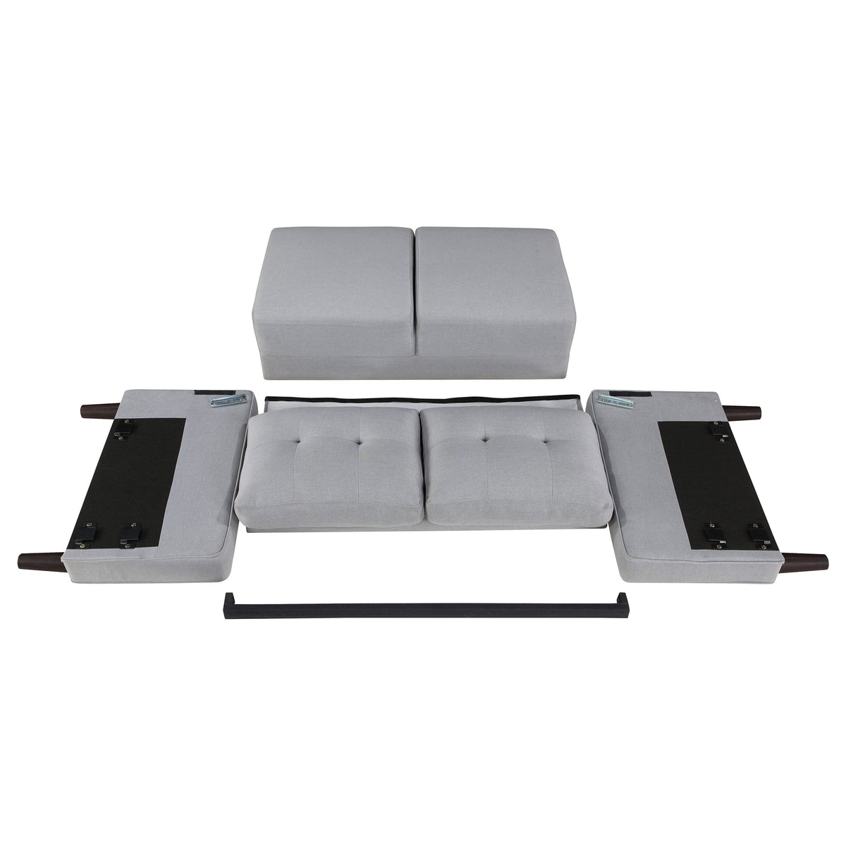 Bowen 2-piece Upholstered Track Arm Tufted Sofa Set - Grey