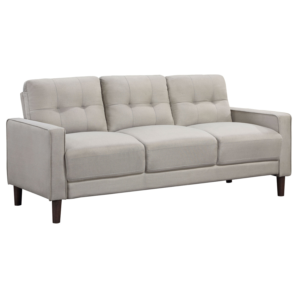 Bowen 2-piece Upholstered Track Arm Tufted Sofa Set - Beige