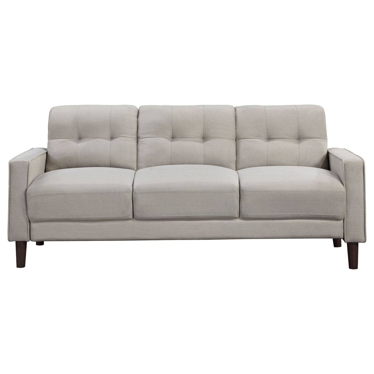 Bowen 2-piece Upholstered Track Arm Tufted Sofa Set - Beige