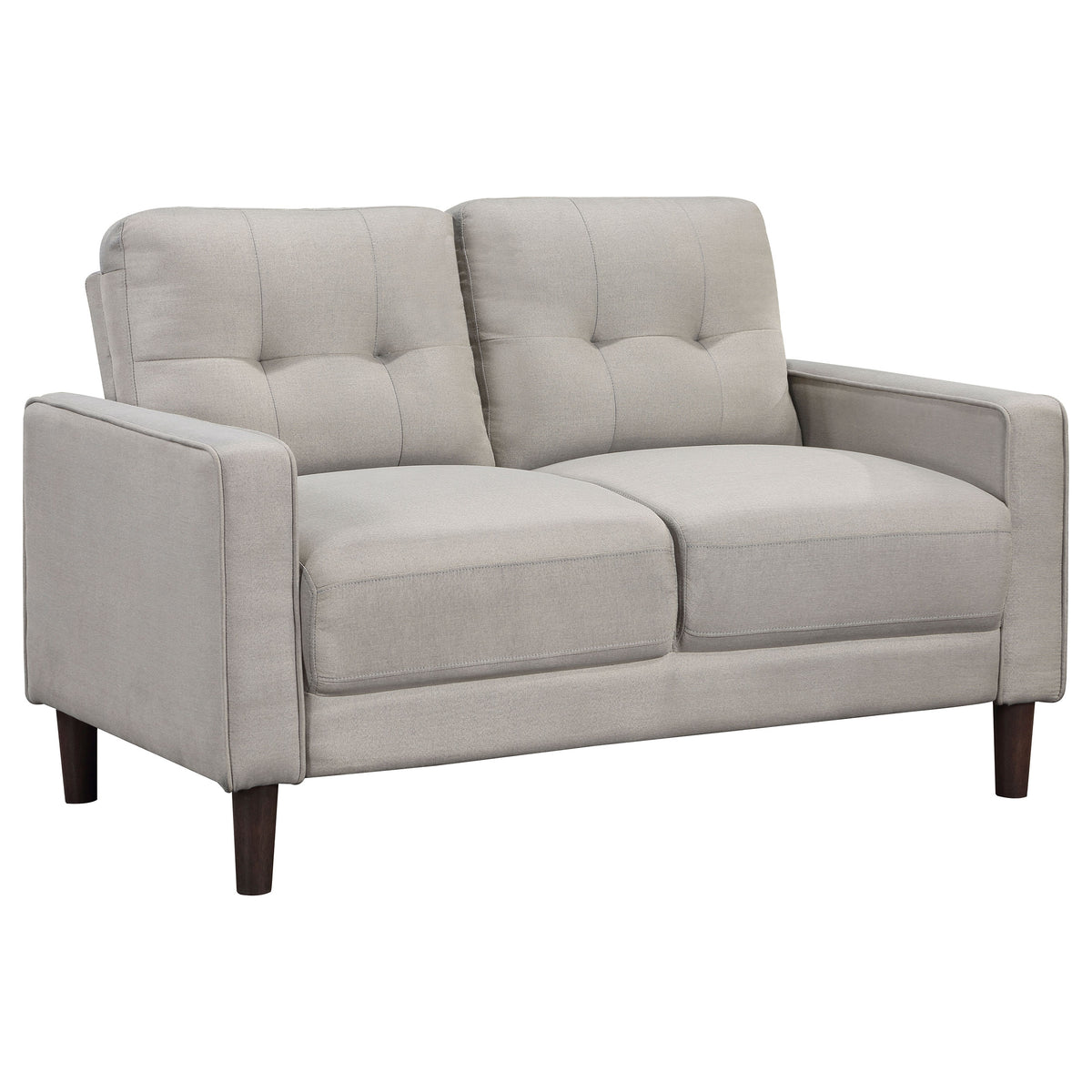 Bowen 2-piece Upholstered Track Arm Tufted Sofa Set - Beige