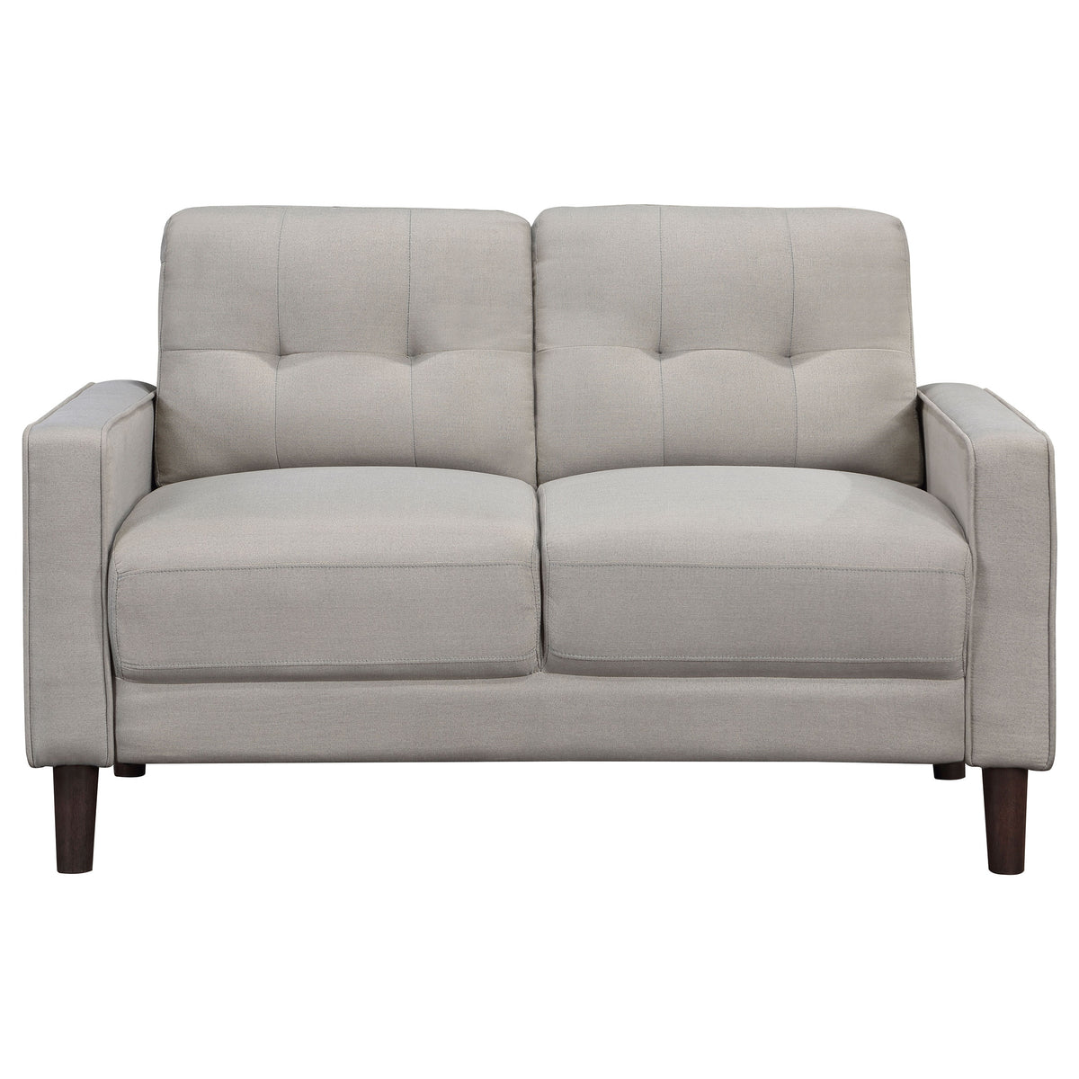 Bowen 2-piece Upholstered Track Arm Tufted Sofa Set - Beige