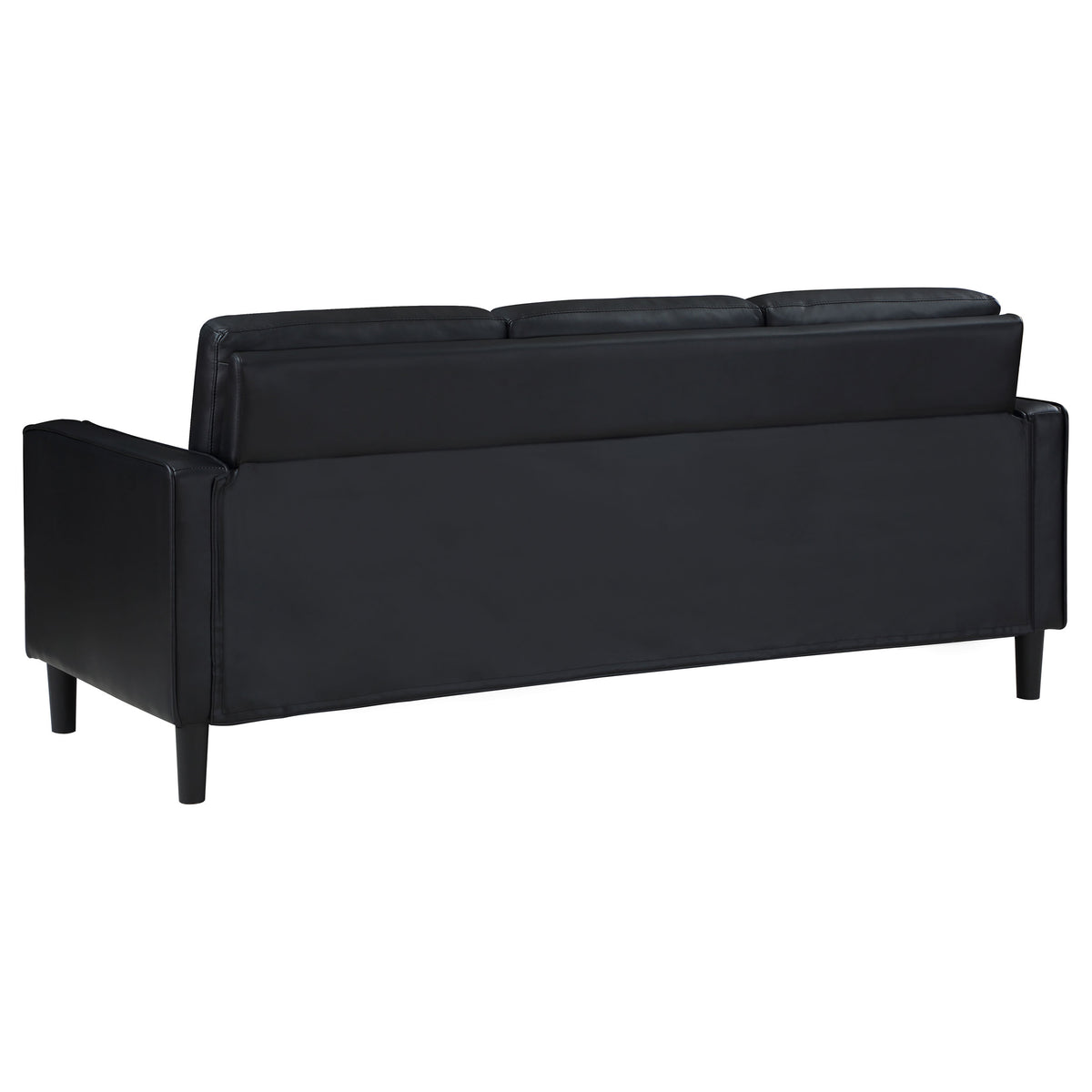 Ruth 3-piece Upholstered Track Arm Sofa Set - Black
