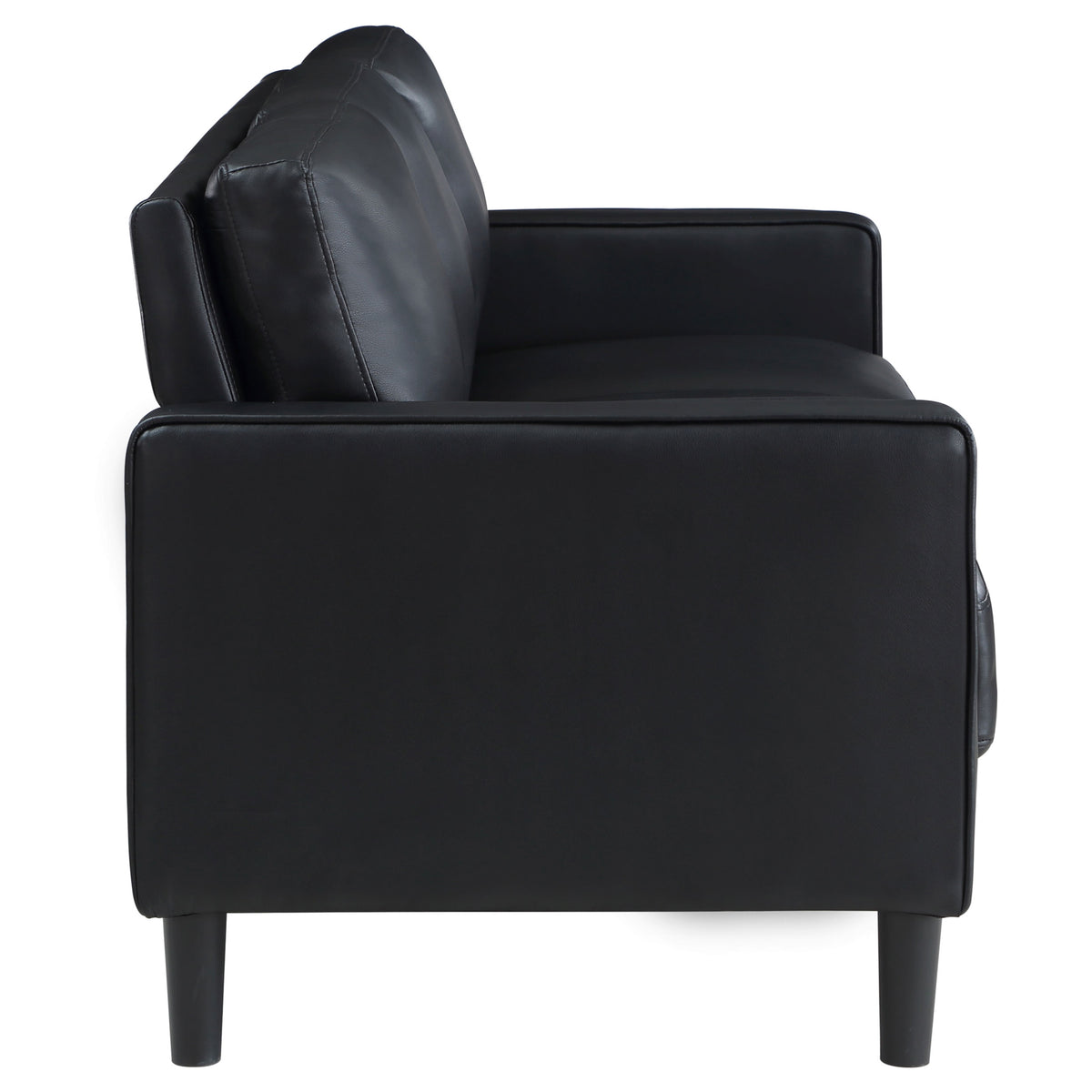 Ruth 3-piece Upholstered Track Arm Sofa Set - Black