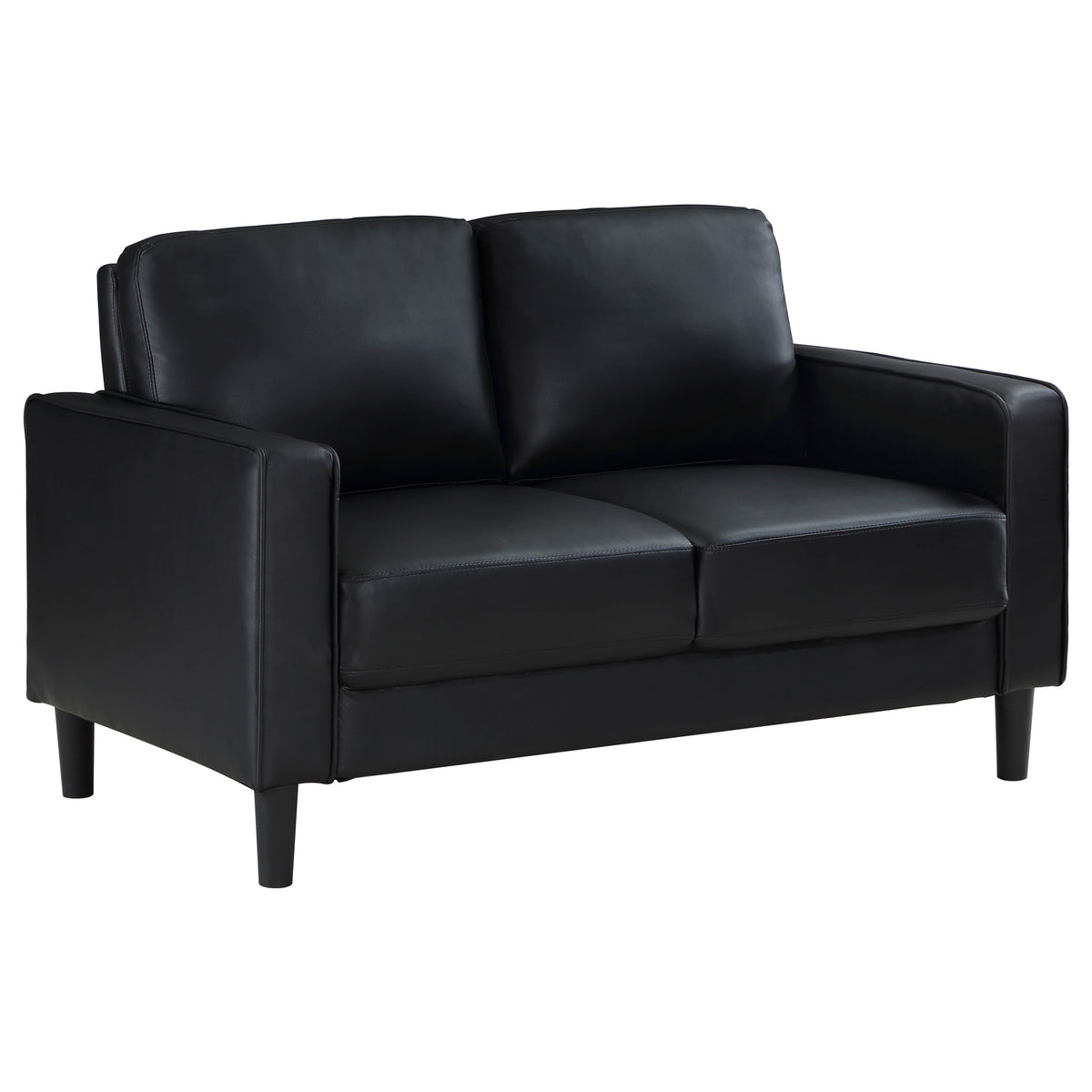 Ruth 3-piece Upholstered Track Arm Sofa Set - Black