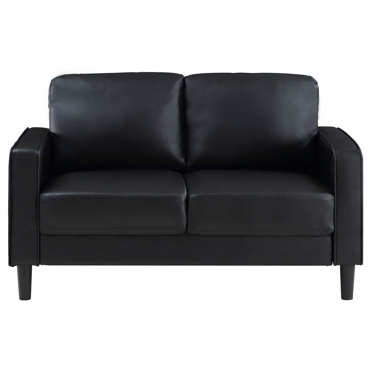 Ruth 3-piece Upholstered Track Arm Sofa Set - Black