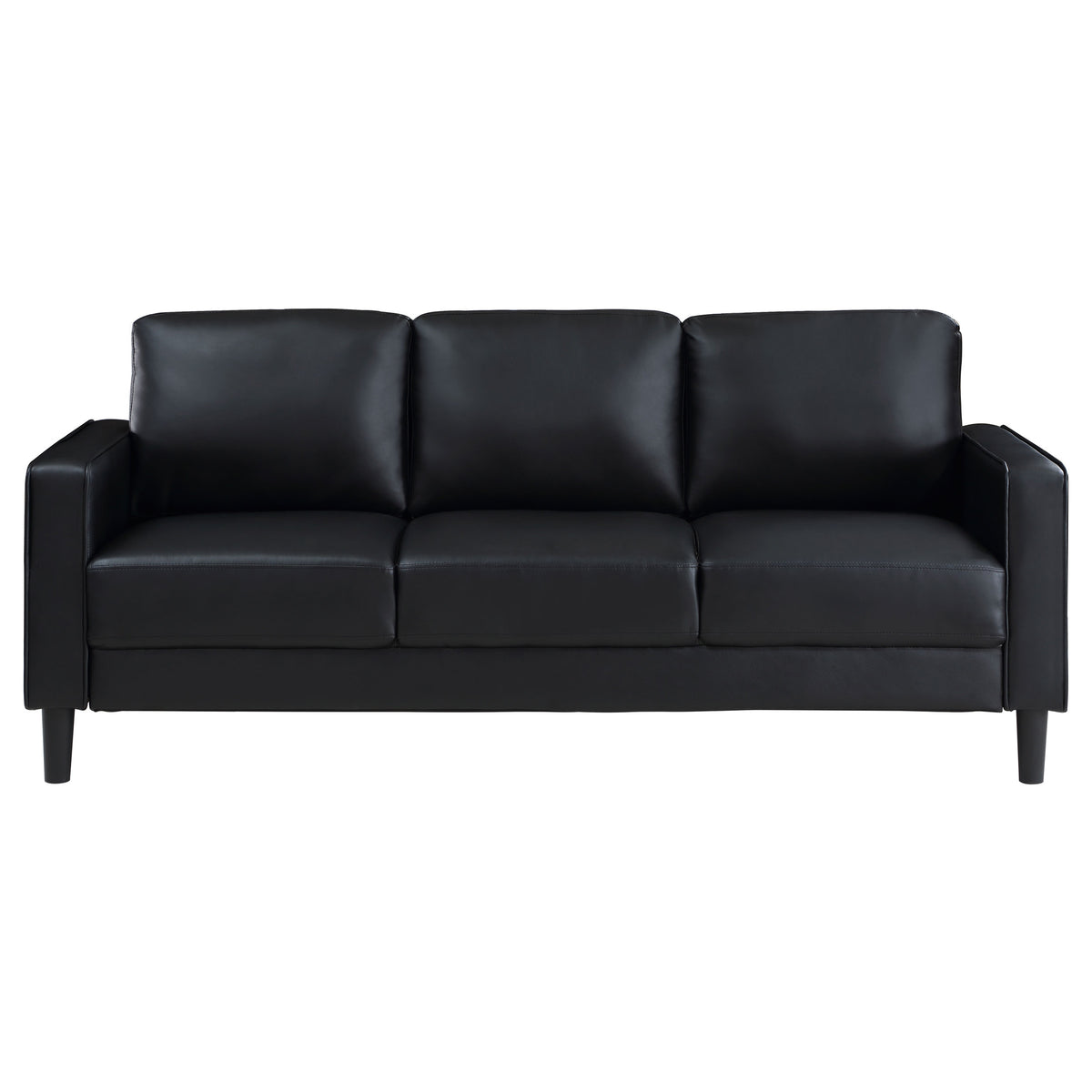 Ruth Upholstered Track Arm Sofa - Black