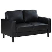 Ruth Upholstered Track Arm Loveseat - Black