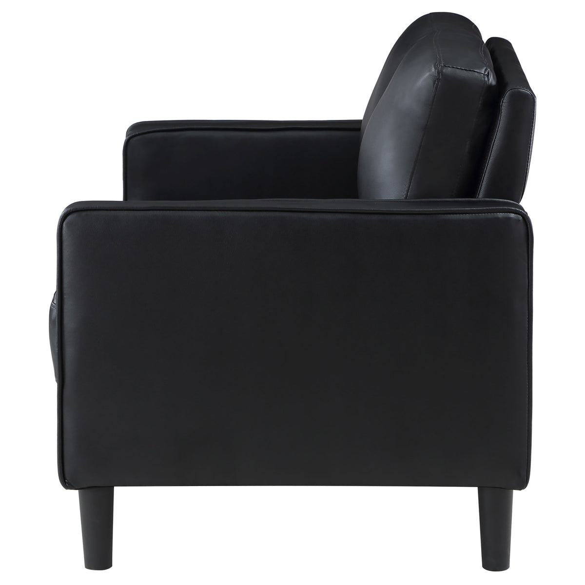 Ruth Upholstered Track Arm Loveseat - Black