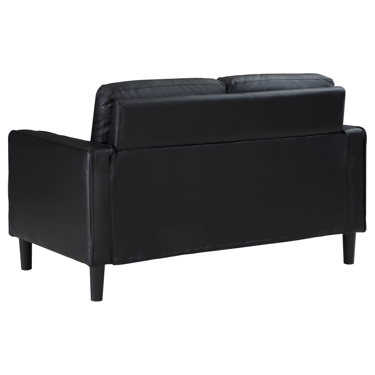 Ruth Upholstered Track Arm Loveseat - Black