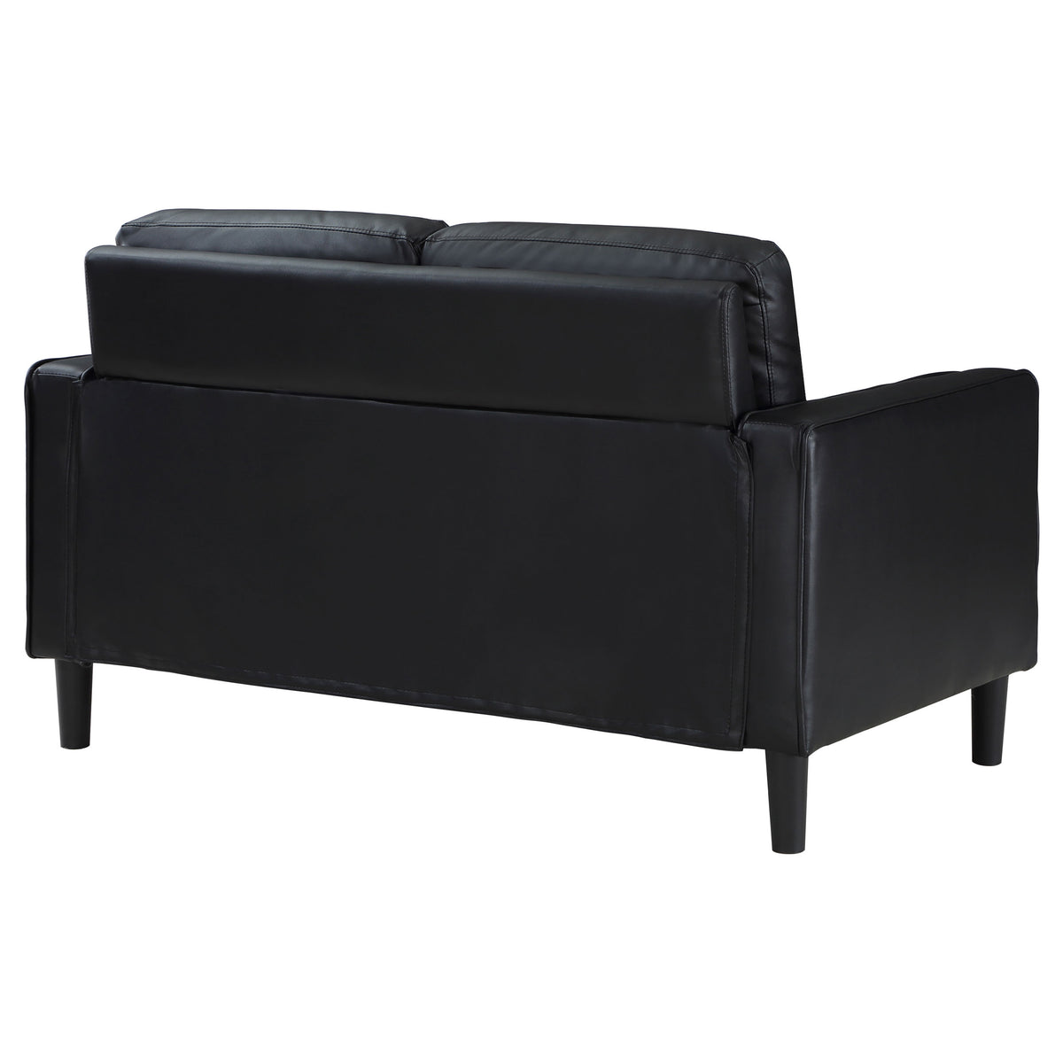 Ruth Upholstered Track Arm Loveseat - Black