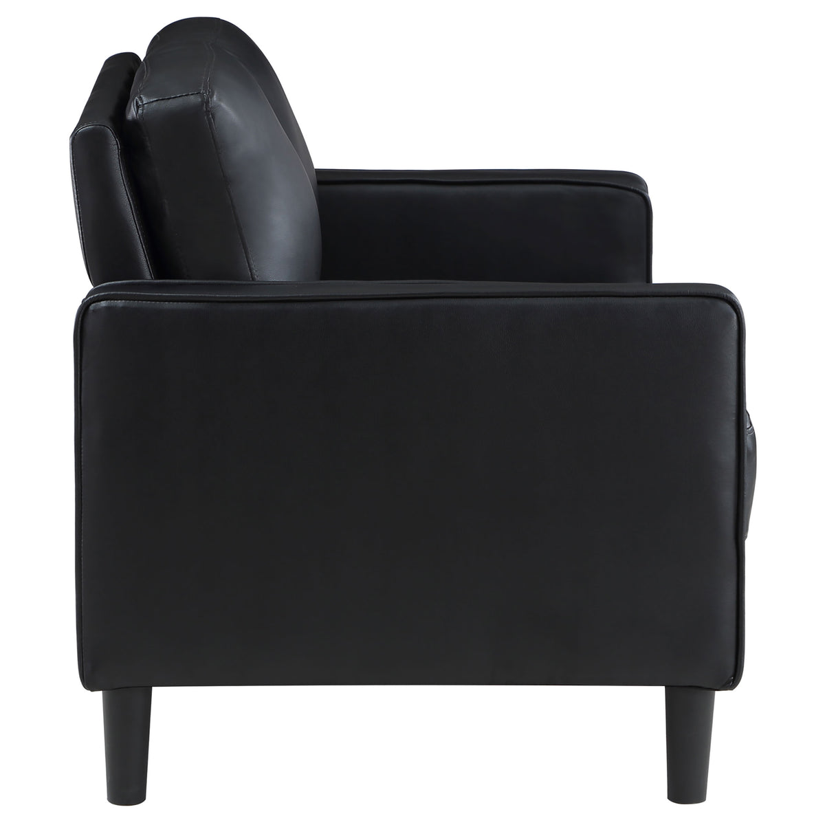 Ruth Upholstered Track Arm Loveseat - Black