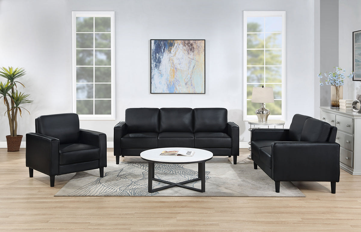 Ruth Upholstered Track Arm Accent Chair - Black