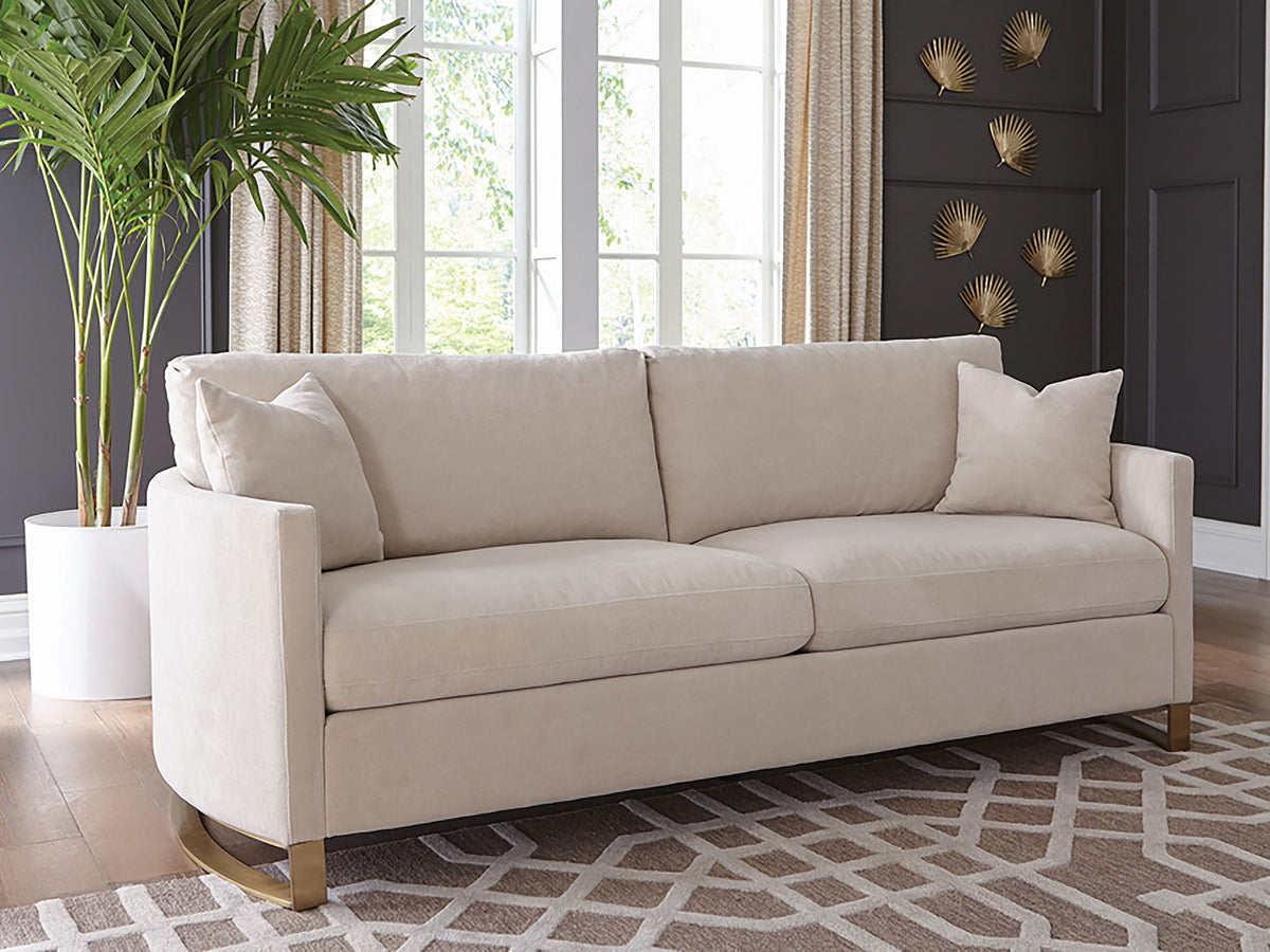 Corliss Upholstered Curved Track Arm Sofa - Beige