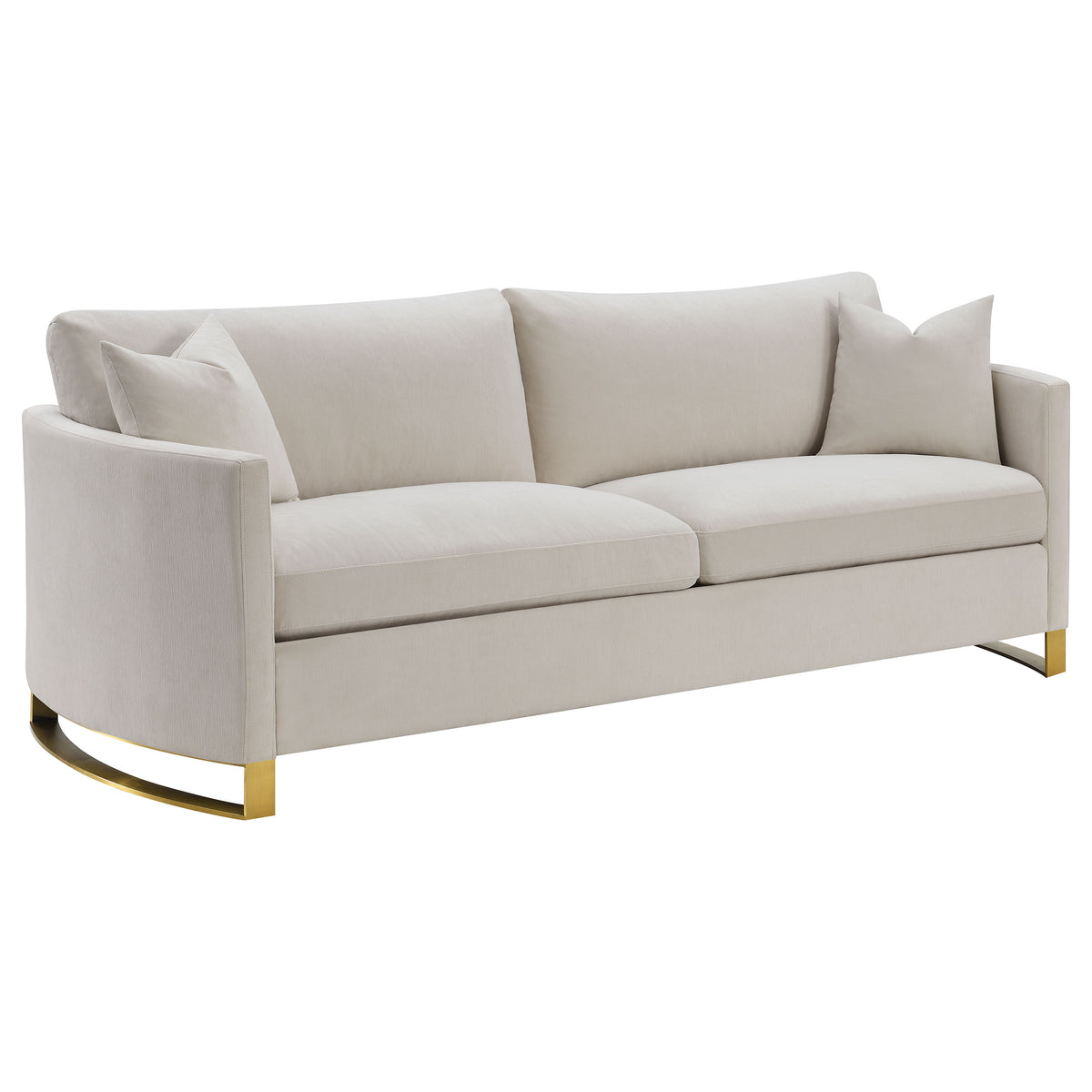 Corliss Upholstered Curved Track Arm Sofa - Beige
