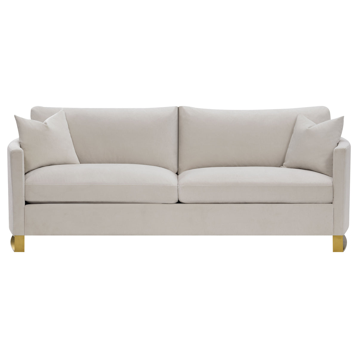 Corliss Upholstered Curved Track Arm Sofa - Beige