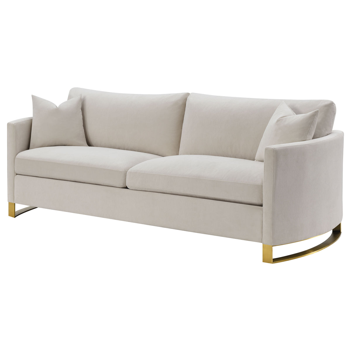 Corliss Upholstered Curved Track Arm Sofa - Beige