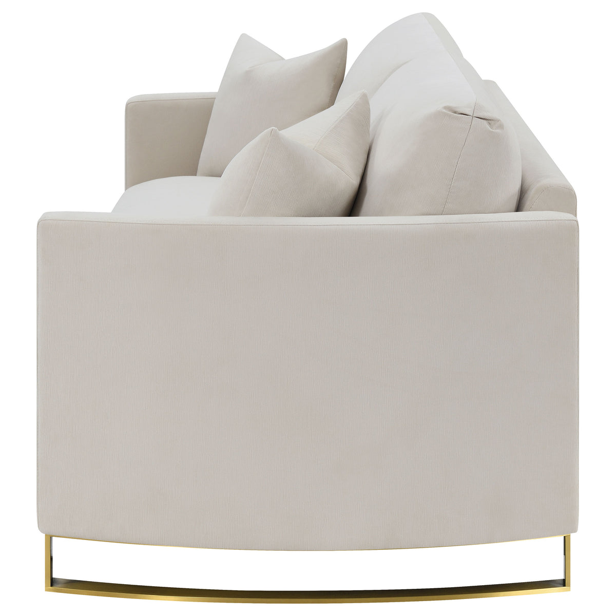 Corliss Upholstered Curved Track Arm Sofa - Beige