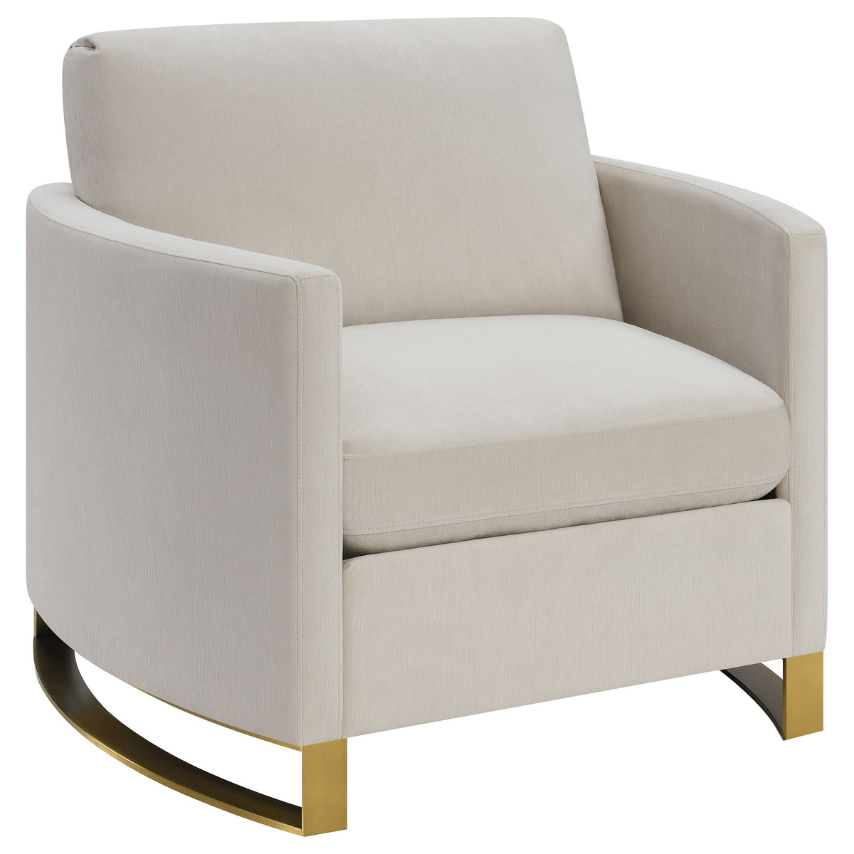 Corliss Upholstered Curved Track Arm Chair - Beige