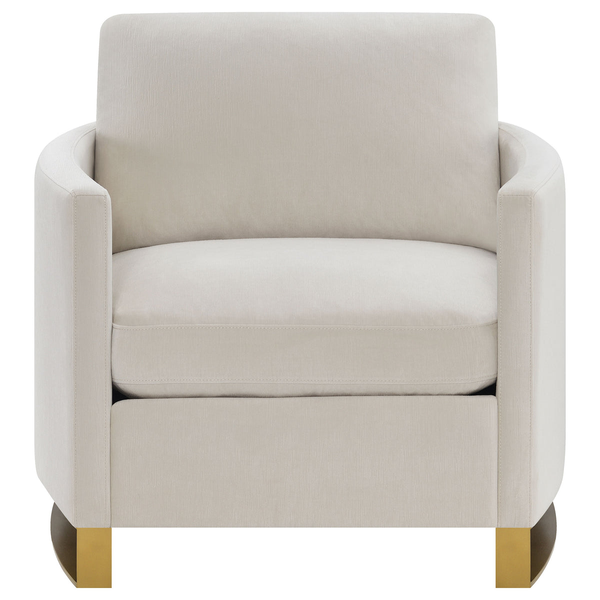 Corliss Upholstered Curved Track Arm Chair - Beige