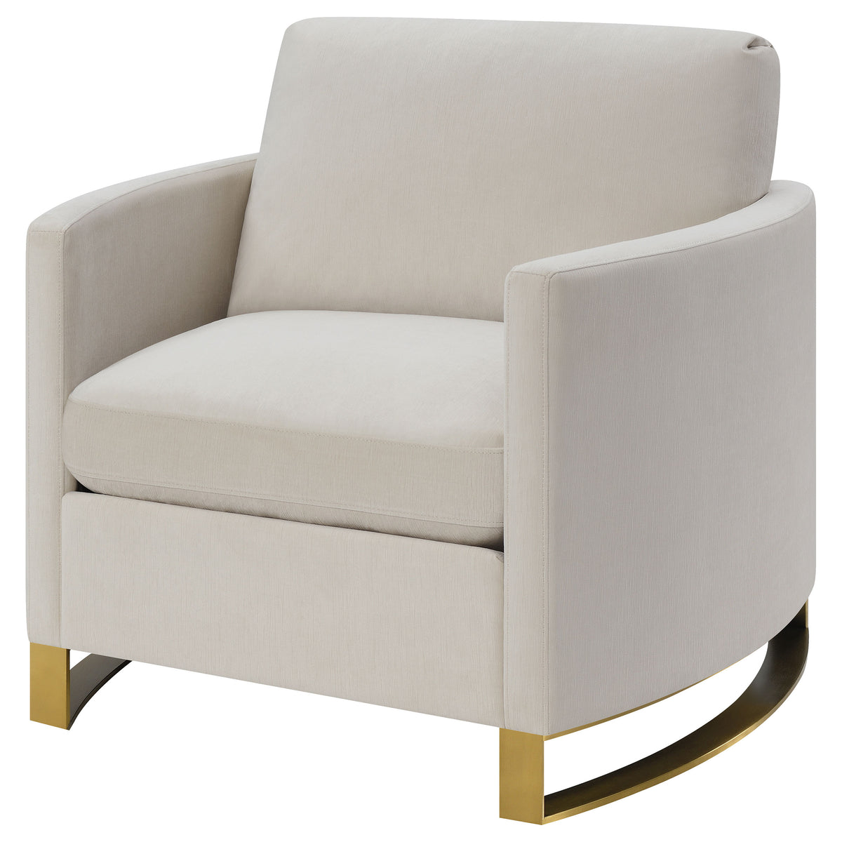 Corliss Upholstered Curved Track Arm Chair - Beige