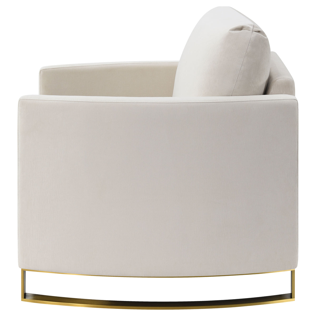 Corliss Upholstered Curved Track Arm Chair - Beige
