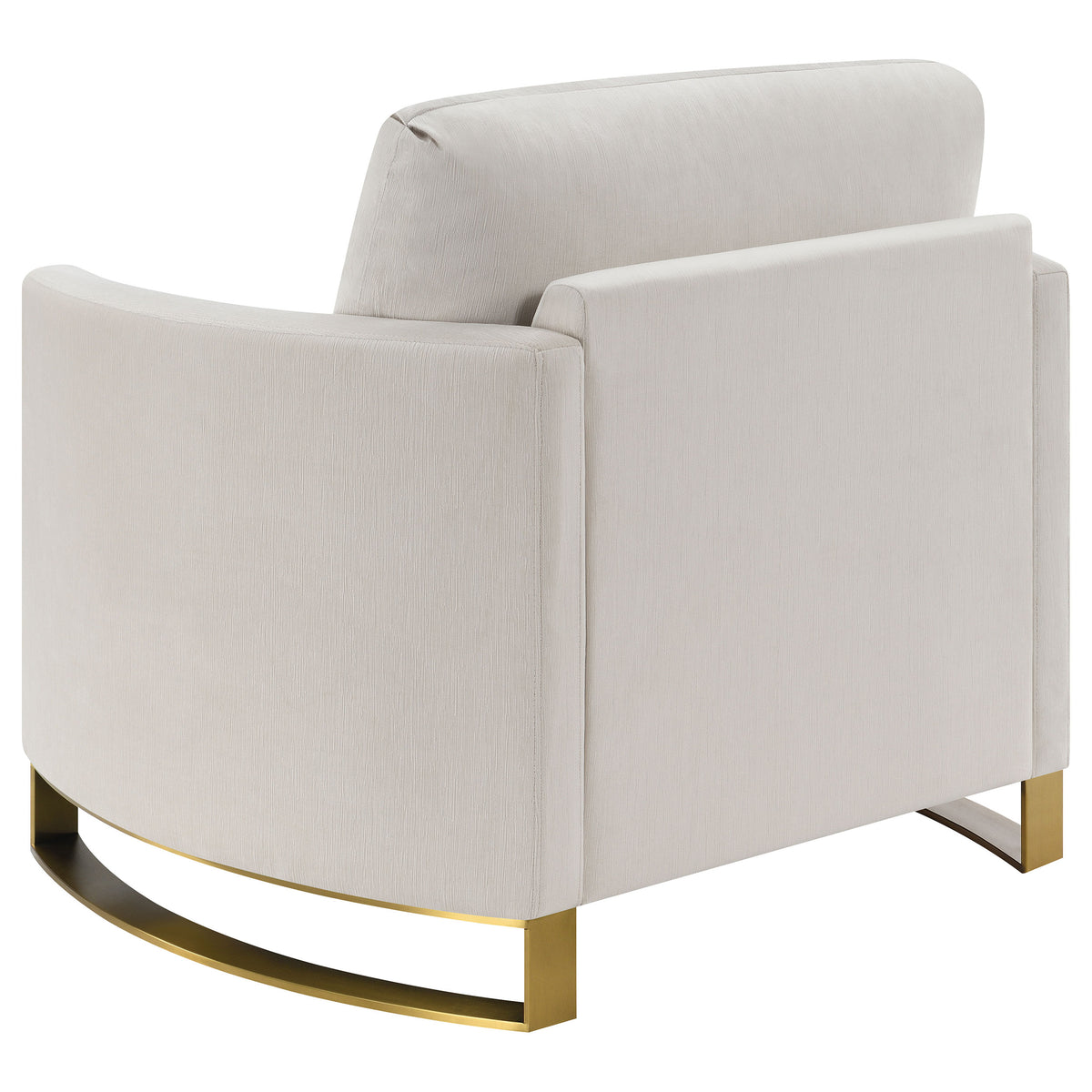 Corliss Upholstered Curved Track Arm Chair - Beige